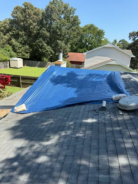 Opening tarped the same visit to keep rain out, Jacksonville, NC